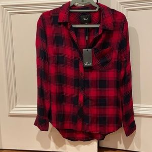 NWT Rails button down red and black plaid shirt top